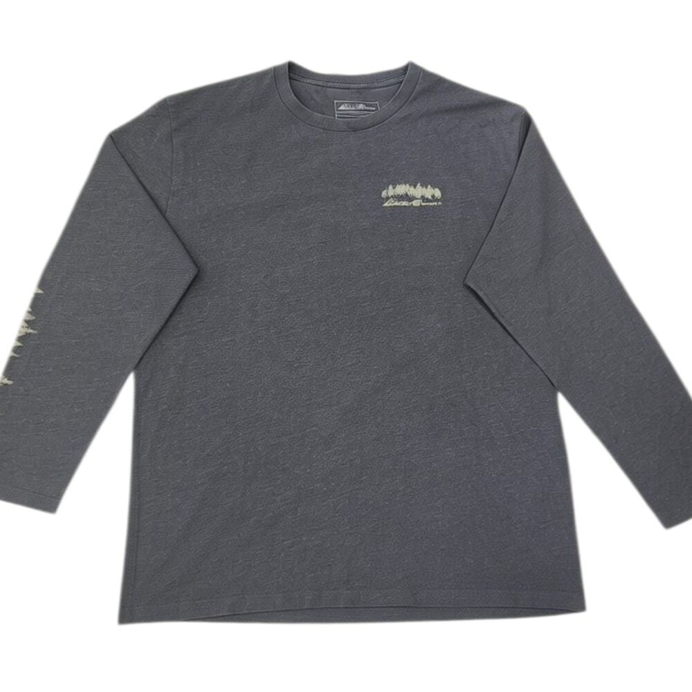 Eddie Bauer Mens L Gray Long Sleeve Outdoor Casual T Shirt Heathered - Picture 2 of 4